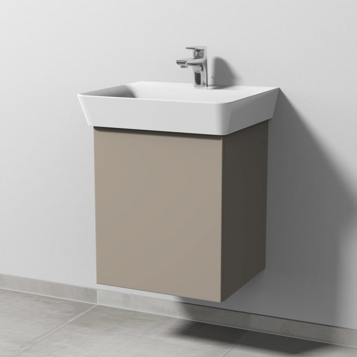 Sanipa 3way Waschtischunterbau für Keramik-Waschtisch Connect Air Cube 50 cm, 1 Tür, Anschlag links, mit Push to open