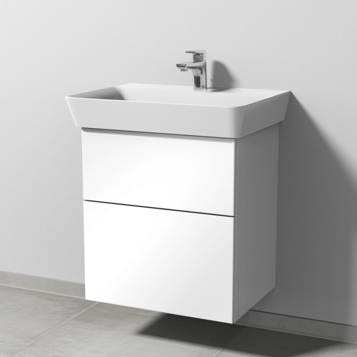 Sanipa 3way Waschtischunterbau für Keramik-Waschtisch Connect Air Cube 60 cm, 2 Auszüge mit Push to open