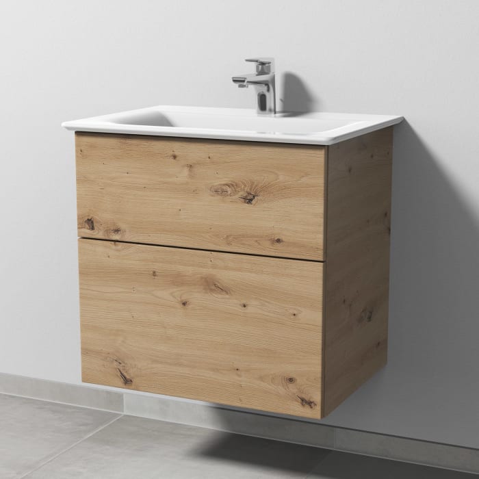 Sanipa 3way Waschtischunterbau für Keramik-Waschtisch Connect Air 64 cm, 2 Auszüge mit Push to open