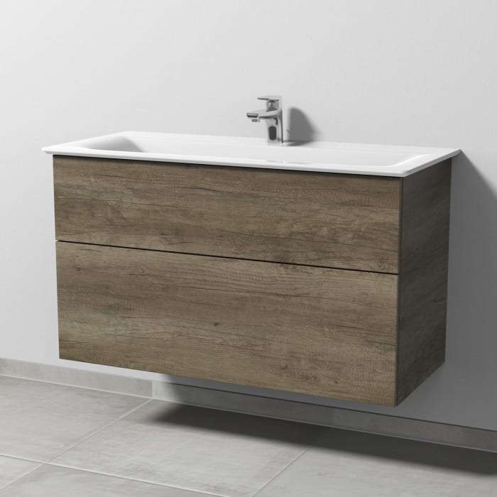 Sanipa 3way Waschtischunterbau für Keramik-Waschtisch Connect Air 104 cm, 2 Auszüge mit Push to open