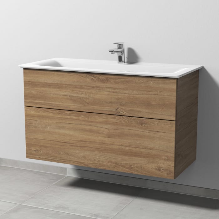 Sanipa 3way Waschtischunterbau für Keramik-Waschtisch Connect Air 104 cm, 2 Auszüge mit Push to open