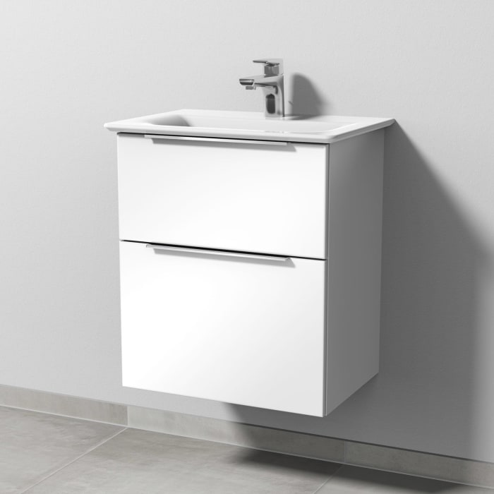 Sanipa 3way Waschtischunterbau für Keramik-Waschtisch Connect Air 54 cm, 2 Auszüge mit Aufsatzgriff