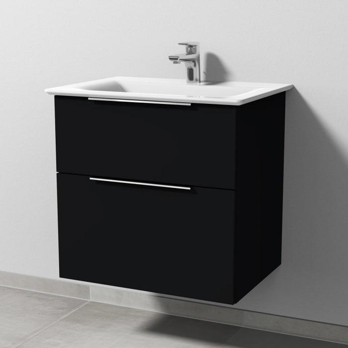 Sanipa 3way Waschtischunterbau für Keramik-Waschtisch Connect Air 64 cm, 2 Auszüge mit Aufsatzgriff