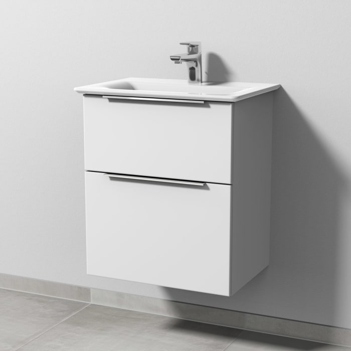 Sanipa 3way Waschtischunterbau für Keramik-Waschtisch Connect Air 54 cm, 2 Auszüge mit Aufsatzgriff