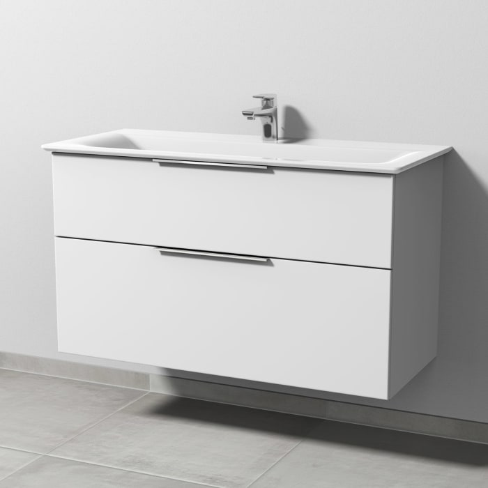 Sanipa 3way Waschtischunterbau für Keramik-Waschtisch Connect Air 104 cm, 2 Auszüge mit Aufsatzgriff