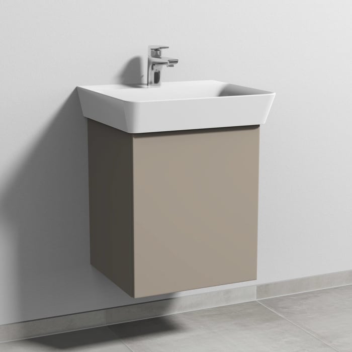 Sanipa 3way Waschtischunterbau für Keramik-Waschtisch Connect Air Cube 50 cm, 1 Tür, Anschlag rechts, mit Push to open