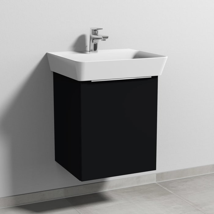 Sanipa 3way Waschtischunterbau für Keramik-Waschtisch Connect Air Cube 50 cm, 1 Tür, Anschlag rechts, mit Aufsatzgriff