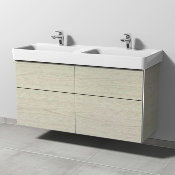 Sanipa 3way Waschtischunterbau für Keramik-Doppelwaschtisch Pro S 120 cm, 4 Auszüge mit Griffleisten