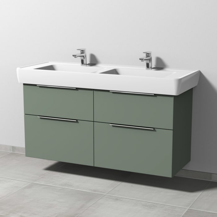 Sanipa 3way Waschtischunterbau für Keramik-Doppelwaschtisch Pro A 130 cm, 4 Auszüge mit Aufsatzgriff