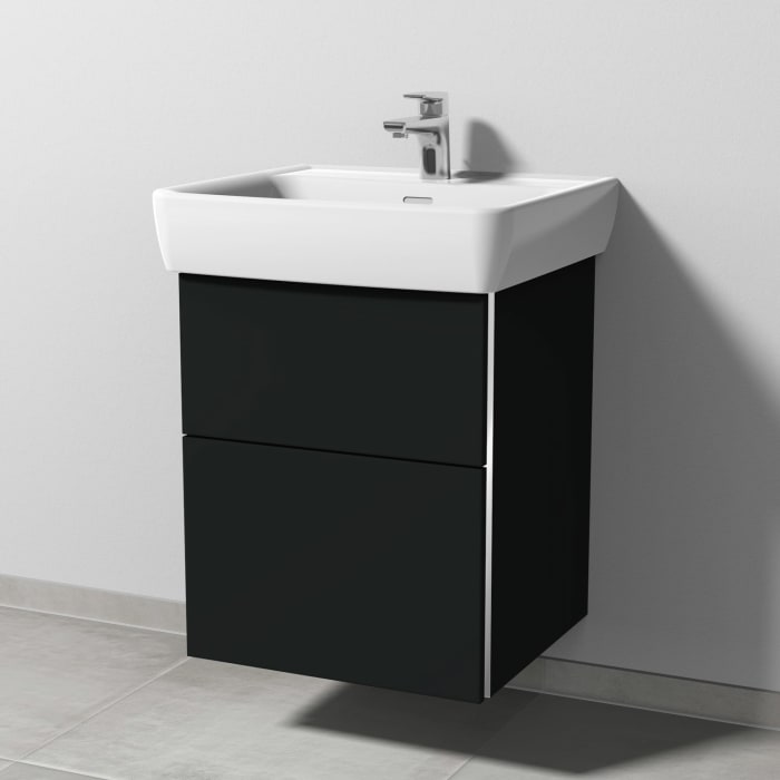 Sanipa 3way Waschtischunterbau für Keramik-Waschtisch Pro A 55 cm, 2 Auszüge mit Griffleisten