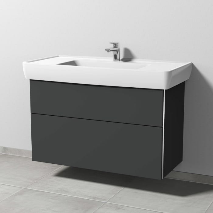 Sanipa 3way Waschtischunterbau für Keramik-Waschtisch Pro A 105 cm, 2 Auszüge mit Griffleisten