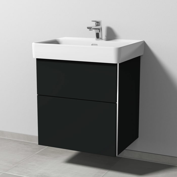 Sanipa 3way Waschtischunterbau für Keramik-Waschtisch Pro S 60 cm, 2 Auszüge mit Griffleisten