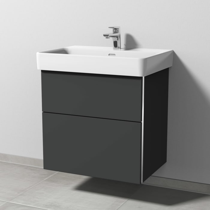 Sanipa 3way Waschtischunterbau für Keramik-Waschtisch Pro S 65 cm, 2 Auszüge mit Griffleisten