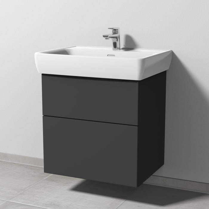 Sanipa 3way Waschtischunterbau für Keramik-Waschtisch Pro A 65 cm, 2 Auszüge mit Push to open