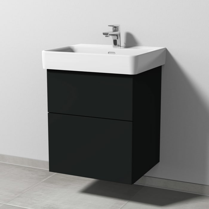 Sanipa 3way Waschtischunterbau für Keramik-Waschtisch Pro S 55 cm, 2 Auszüge mit Push to open