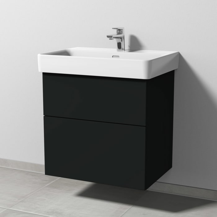 Sanipa 3way Waschtischunterbau für Keramik-Waschtisch Pro S 65 cm, 2 Auszüge mit Push to open