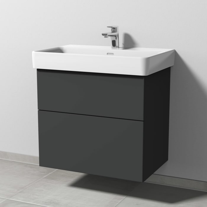 Sanipa 3way Waschtischunterbau für Keramik-Waschtisch Pro S 70 cm, 2 Auszüge mit Push to open