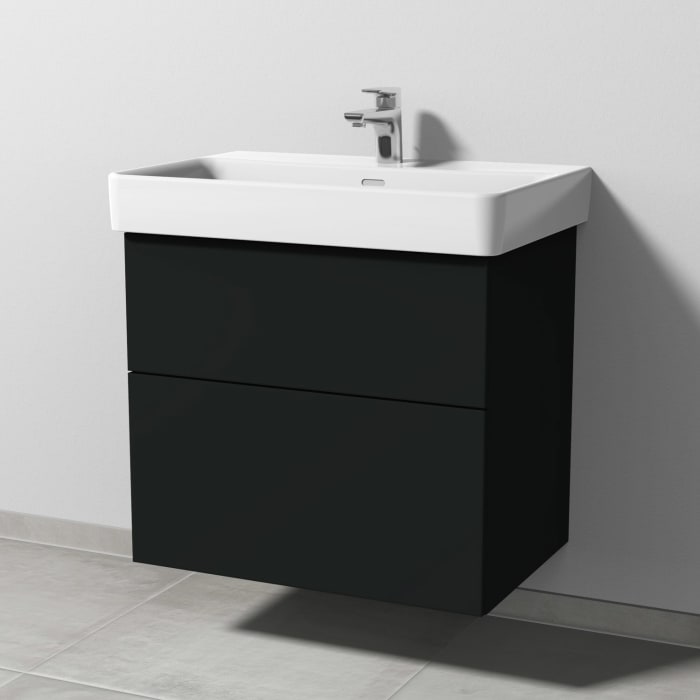 Sanipa 3way Waschtischunterbau für Keramik-Waschtisch Pro S 70 cm, 2 Auszüge mit Push to open