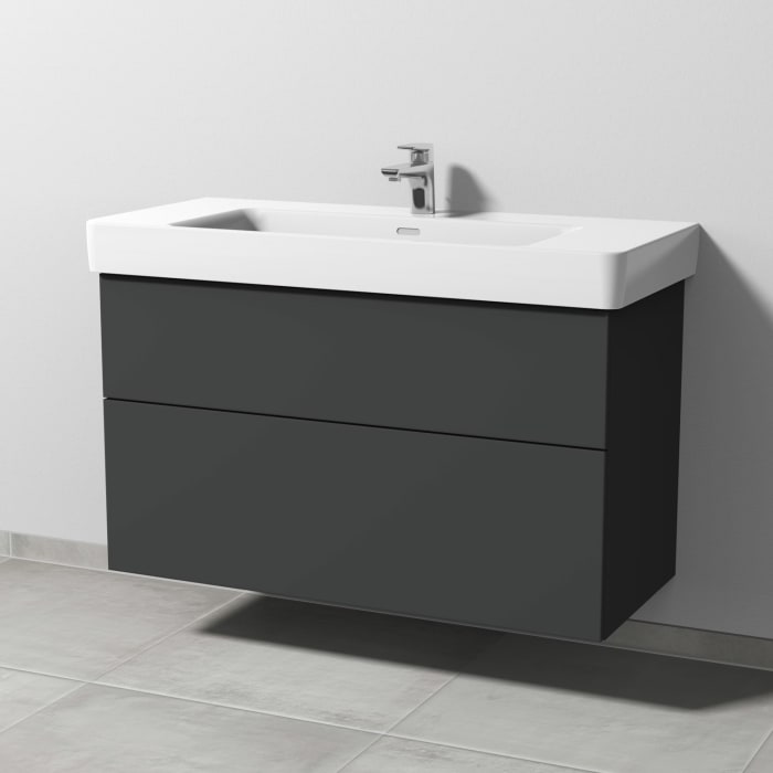 Sanipa 3way Waschtischunterbau für Keramik-Waschtisch Pro S 105 cm, 2 Auszüge mit Push to open