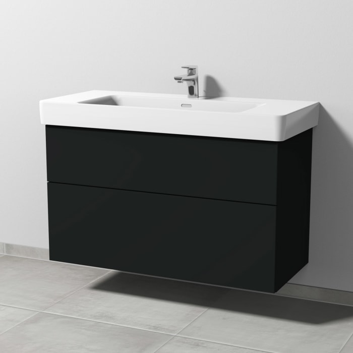 Sanipa 3way Waschtischunterbau für Keramik-Waschtisch Pro S 105 cm, 2 Auszüge mit Push to open