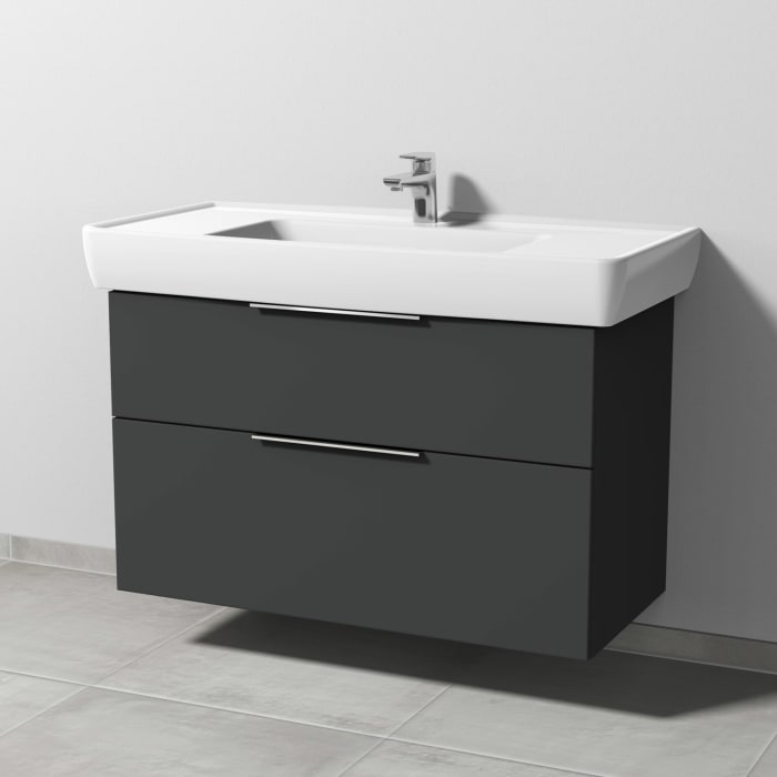 Sanipa 3way Waschtischunterbau für Keramik-Waschtisch Pro A 105 cm, 2 Auszüge mit Aufsatzgriff