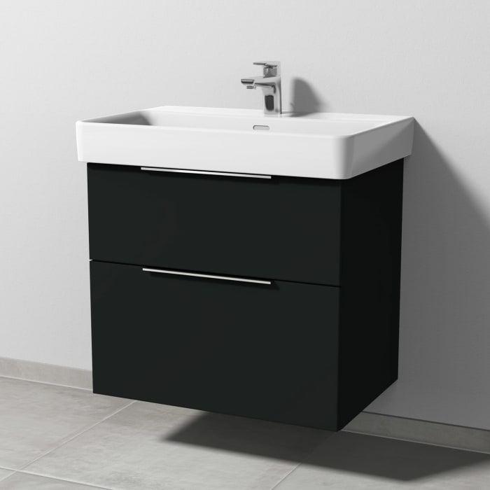 Sanipa 3way Waschtischunterbau für Keramik-Waschtisch Pro S 70 cm, 2 Auszüge mit Aufsatzgriff