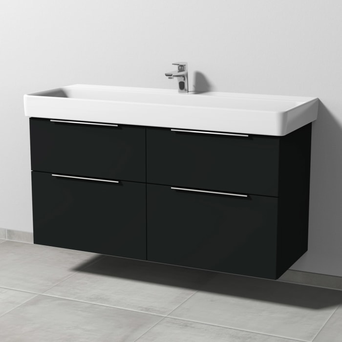 Sanipa 3way Waschtischunterbau für Keramik-Waschtisch Pro S 120 cm, 4 Auszüge mit Aufsatzgriff