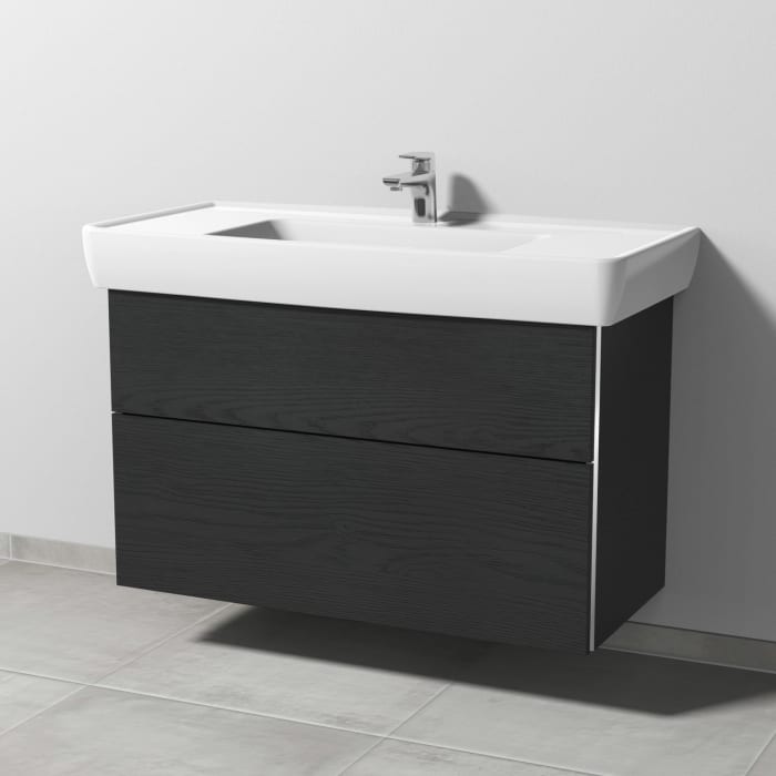 Sanipa 3way Waschtischunterbau für Keramik-Waschtisch Pro A 105 cm, 2 Auszüge mit Griffleisten