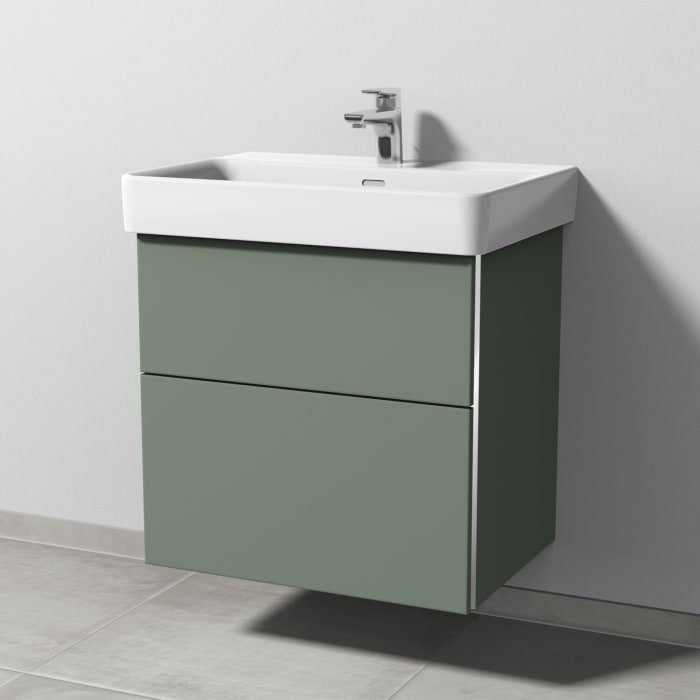 Sanipa 3way Waschtischunterbau für Keramik-Waschtisch Pro S 65 cm, 2 Auszüge mit Griffleisten