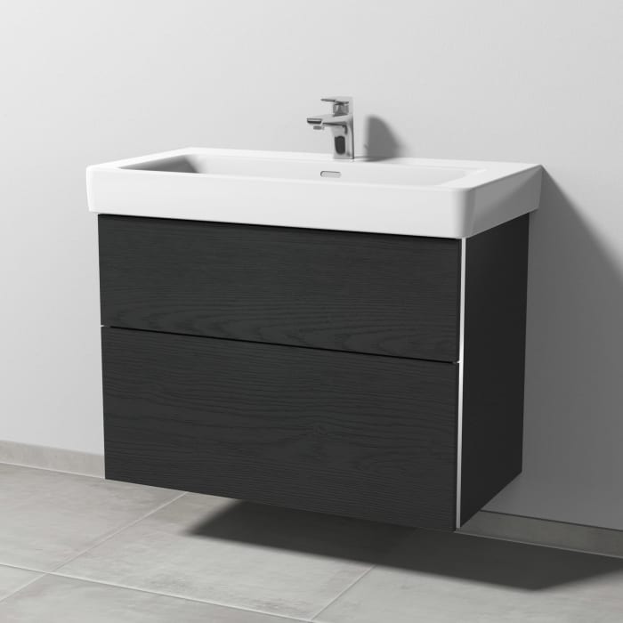 Sanipa 3way Waschtischunterbau für Keramik-Waschtisch Pro S 85 cm, 2 Auszüge mit Griffleisten