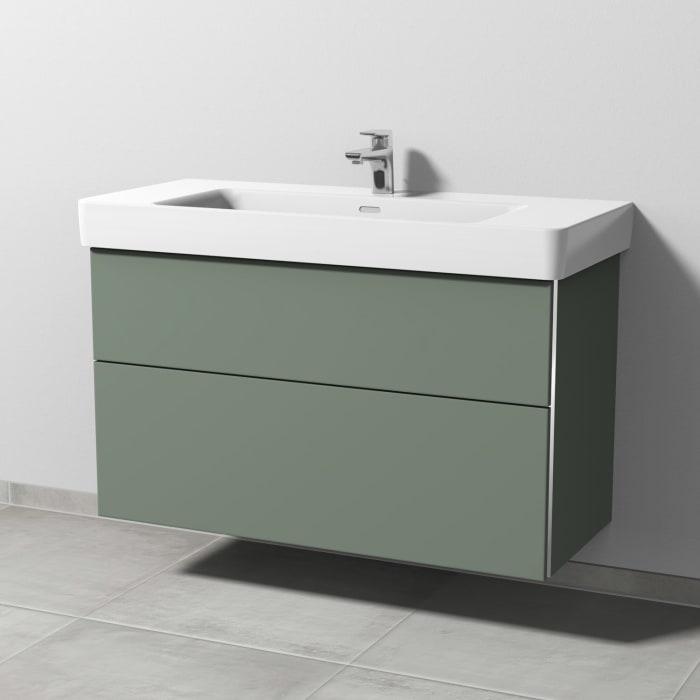 Sanipa 3way Waschtischunterbau für Keramik-Waschtisch Pro S 105 cm, 2 Auszüge mit Griffleisten