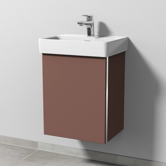 Sanipa 3way Waschtischunterbau für Keramik-Waschtisch Pro S 45 cm, 1 Tür, Anschlag links, mit Griffleiste