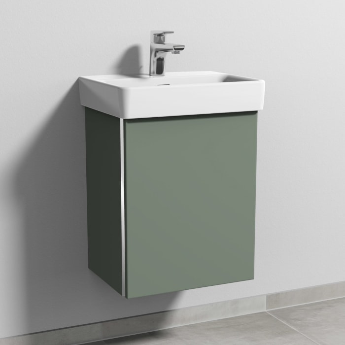 Sanipa 3way Waschtischunterbau für Keramik-Waschtisch Pro S 45 cm, 1 Tür, Anschlag rechts, mit Griffleiste