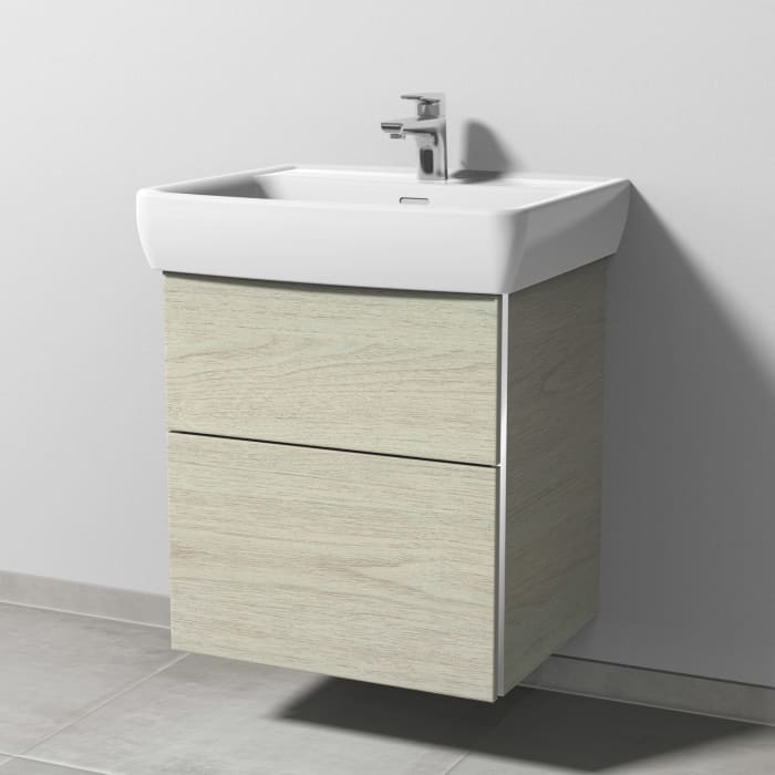 Sanipa 3way Waschtischunterbau für Keramik-Waschtisch Pro A 60 cm, 2 Auszüge mit Griffleisten