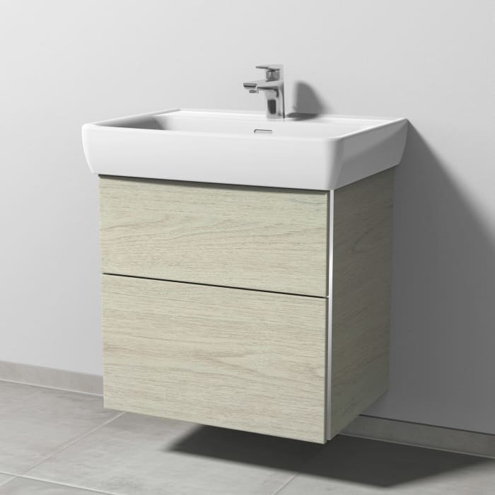 Sanipa 3way Waschtischunterbau für Keramik-Waschtisch Pro A 65 cm, 2 Auszüge mit Griffleisten
