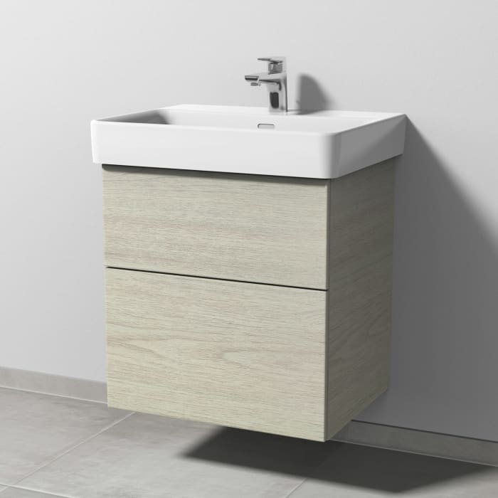 Sanipa 3way Waschtischunterbau für Keramik-Waschtisch Pro S 60 cm, 2 Auszüge mit Push to open