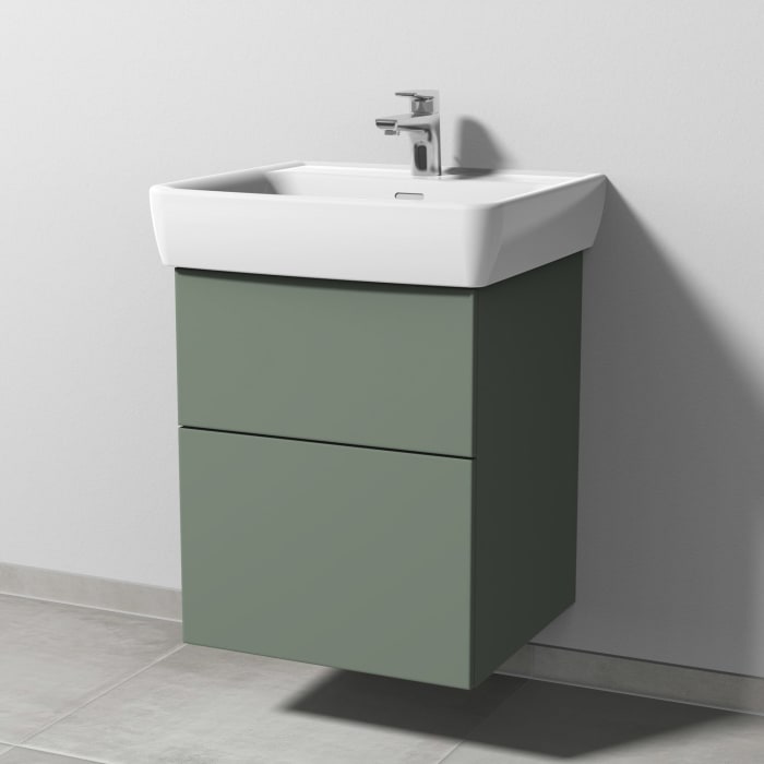 Sanipa 3way Waschtischunterbau für Keramik-Waschtisch Pro A 55 cm, 2 Auszüge mit Push to open