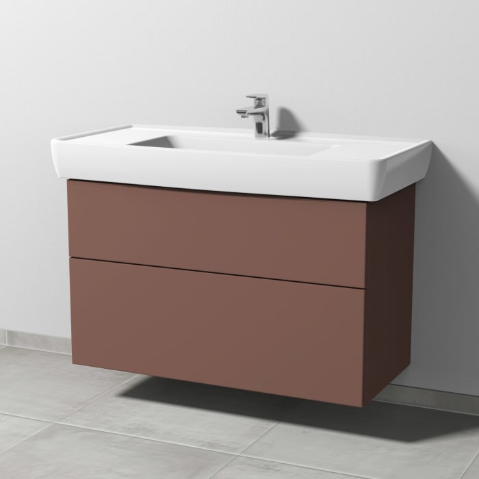 Sanipa 3way Waschtischunterbau für Keramik-Waschtisch Pro A 105 cm, 2 Auszüge mit Push to open