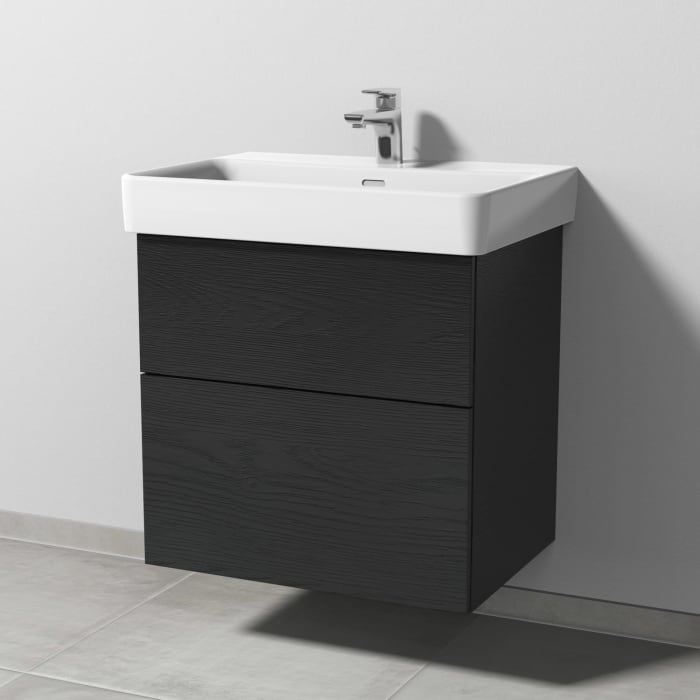 Sanipa 3way Waschtischunterbau für Keramik-Waschtisch Pro S 65 cm, 2 Auszüge mit Push to open