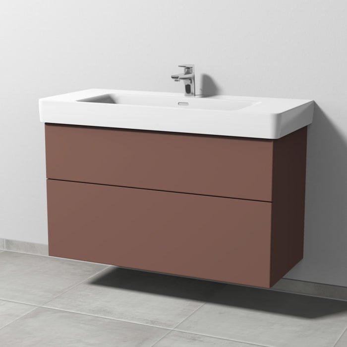 Sanipa 3way Waschtischunterbau für Keramik-Waschtisch Pro S 105 cm, 2 Auszüge mit Push to open