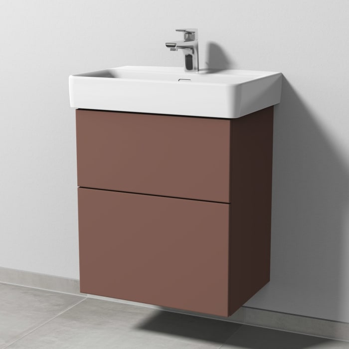 Sanipa 3way Waschtischunterbau für Keramik-Waschtisch Pro S 55 cm, 2 Auszüge mit Push to open, geringere Tiefe