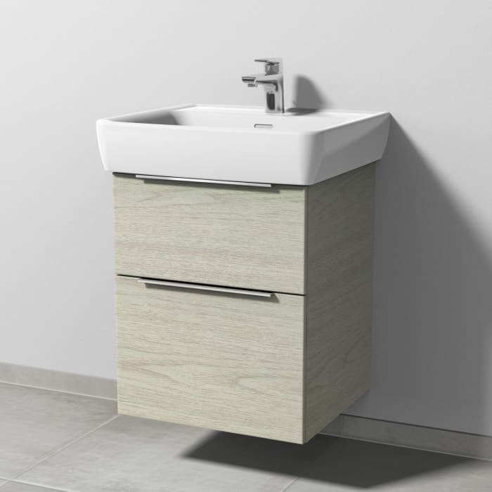 Sanipa 3way Waschtischunterbau für Keramik-Waschtisch Pro A 55 cm, 2 Auszüge mit Aufsatzgriff