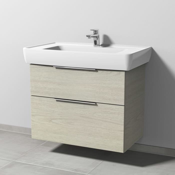 Sanipa 3way Waschtischunterbau für Keramik-Waschtisch Pro A 85 cm, 2 Auszüge mit Aufsatzgriff