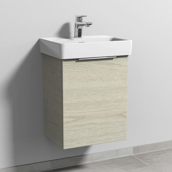 Sanipa 3way Waschtischunterbau für Keramik-Waschtisch Pro S 45 cm, 1 Tür, Anschlag rechts, mit Aufsatzgriff