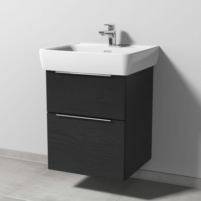 Sanipa 3way Waschtischunterbau für Keramik-Waschtisch Pro A 55 cm, 2 Auszüge mit Aufsatzgriff