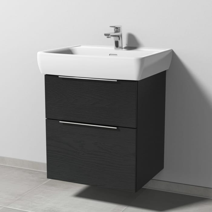 Sanipa 3way Waschtischunterbau für Keramik-Waschtisch Pro A 60 cm, 2 Auszüge mit Aufsatzgriff