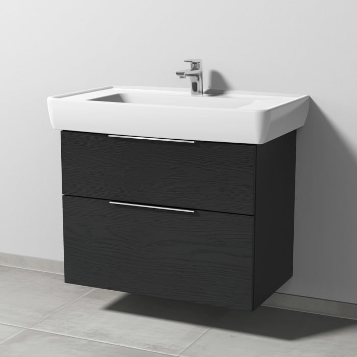 Sanipa 3way Waschtischunterbau für Keramik-Waschtisch Pro A 85 cm, 2 Auszüge mit Aufsatzgriff