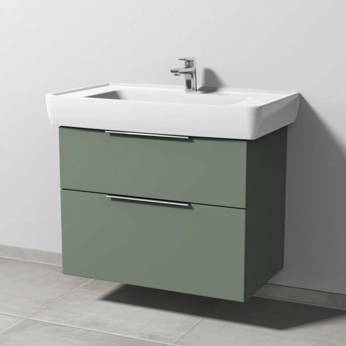 Sanipa 3way Waschtischunterbau für Keramik-Waschtisch Pro A 85 cm, 2 Auszüge mit Aufsatzgriff