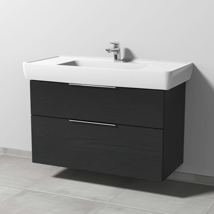 Sanipa 3way Waschtischunterbau für Keramik-Waschtisch Pro A 105 cm, 2 Auszüge mit Aufsatzgriff