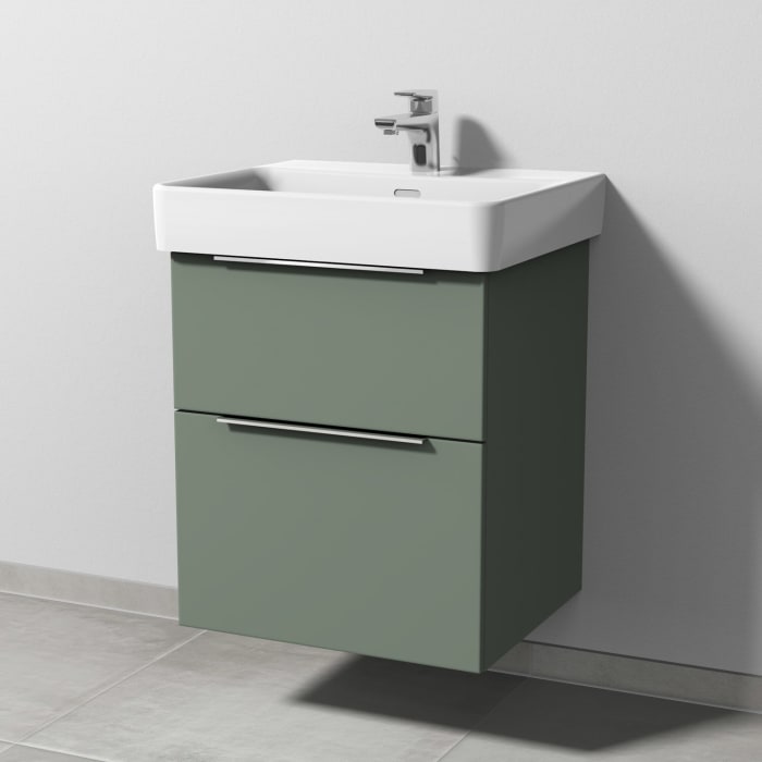 Sanipa 3way Waschtischunterbau für Keramik-Waschtisch Pro S 55 cm, 2 Auszüge mit Aufsatzgriff